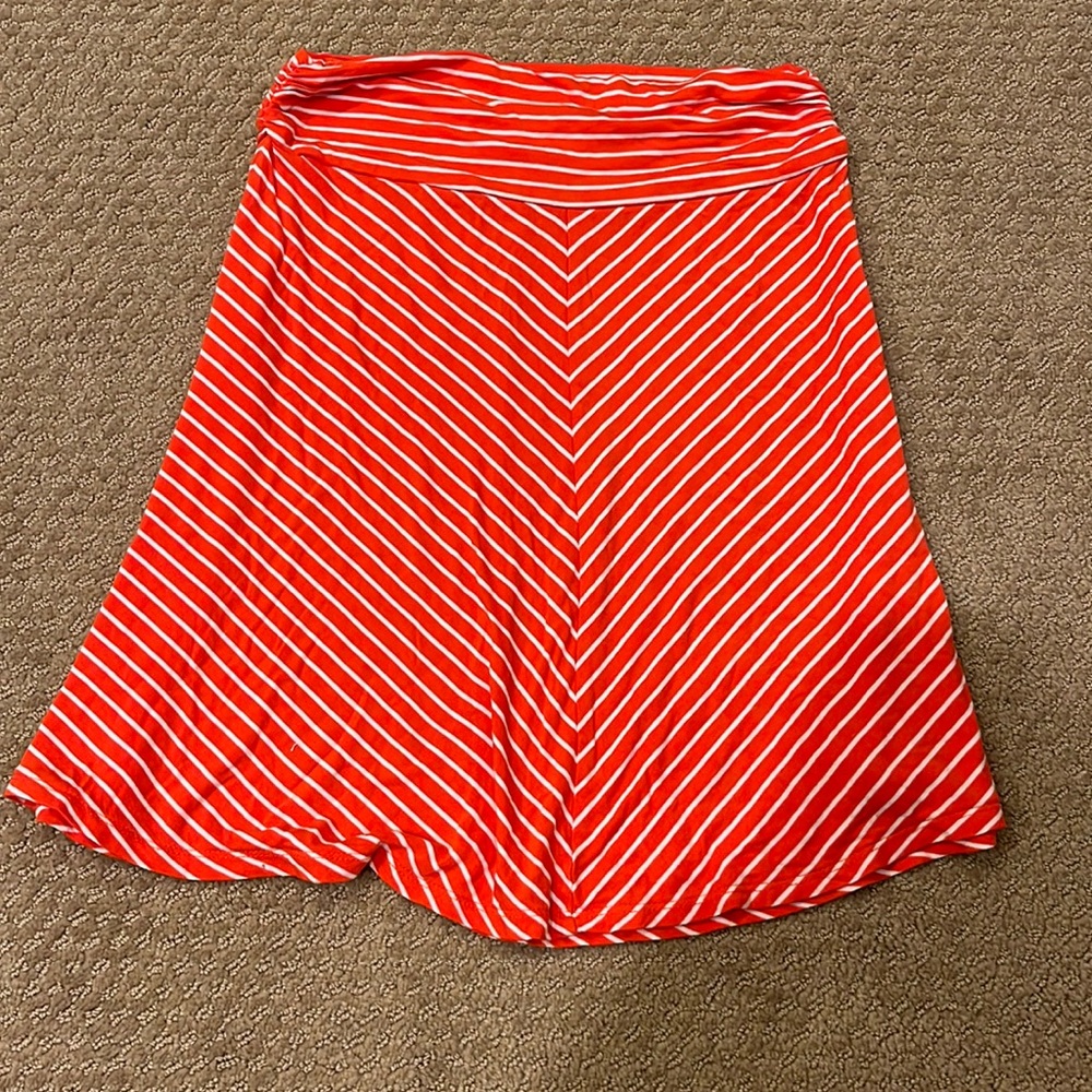 Merona Coral Striped Midi Skirt